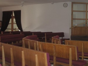  sál modlitebny- zadní pohled